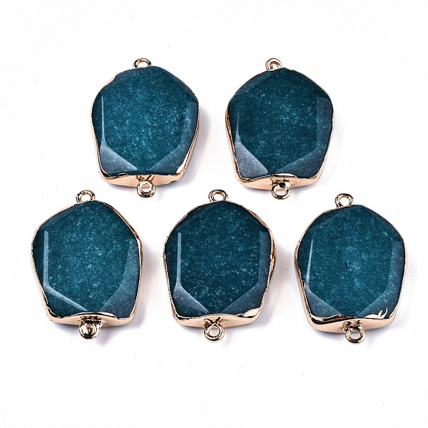 PandaHall Natural White Jade Links Connectors, with Light Gold Iron Findings, Dyed, Nuggets, Marine Blue, 42x29x9~10mm, Hole: 2mm White Jade...
PandaHall Natural White Jade Links Connectors, with Light Gold Iron Findings, Dyed, Nuggets, Marine Blue, 42x29x9~10mm, Hole: 2mm White Jade...