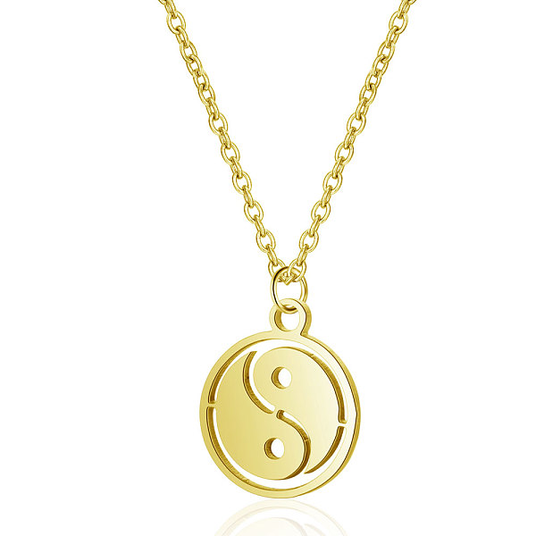 PandaHall 201 Stainless Steel Pendants Necklaces, with Cable Chains, Flat Round with Tai Ji, Golden, 16.3 inch(40cm), 1mm 201 Stainless...
PandaHall 201 Stainless Steel Pendants Necklaces, with Cable Chains, Flat Round with Tai Ji, Golden, 16.3 inch(40cm), 1mm 201 Stainless...