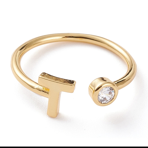 PandaHall Brass Micro Pave Clear Cubic Zirconia Cuff Rings, Open Rings, Long-Lasting Plated, Real 18K Gold Plated, Letter.T, US Size 6...
PandaHall Brass Micro Pave Clear Cubic Zirconia Cuff Rings, Open Rings, Long-Lasting Plated, Real 18K Gold Plated, Letter.T, US Size 6...