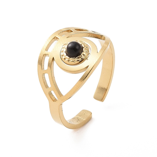 PandaHall 304 Stainless Steel Evil Eye Hollow Out Open Finger Ring, Black Stone Wide Band Cuff Ring for Women, Golden, 2.3~12mm, Inner...
PandaHall 304 Stainless Steel Evil Eye Hollow Out Open Finger Ring, Black Stone Wide Band Cuff Ring for Women, Golden, 2.3~12mm, Inner...