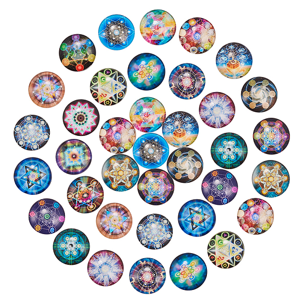PandaHall SUNNYCLUE Glass Cabochons, Flat Round, Kaleidoscope Pattern, Mixed Color, 25x6mm, 20colors, 2pcs/color, 40pcs/set Glass Flat Round..., Multicolor
PandaHall SUNNYCLUE Glass Cabochons, Flat Round, Kaleidoscope Pattern, Mixed Color, 25x6mm, 20colors, 2pcs/color, 40pcs/set Glass Flat Round..., Multicolor