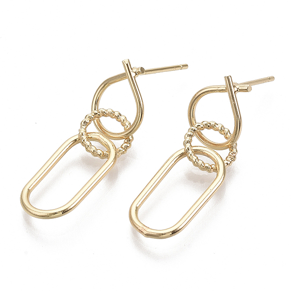 PandaHall Brass Stud Earring Findings, Nickel Free, Oval with Ring, Real 18K Gold Plated, 31x9mm, Pin: 1mm, Ring: 8x1mm, Oval: 17x9x1mm...
PandaHall Brass Stud Earring Findings, Nickel Free, Oval with Ring, Real 18K Gold Plated, 31x9mm, Pin: 1mm, Ring: 8x1mm, Oval: 17x9x1mm...