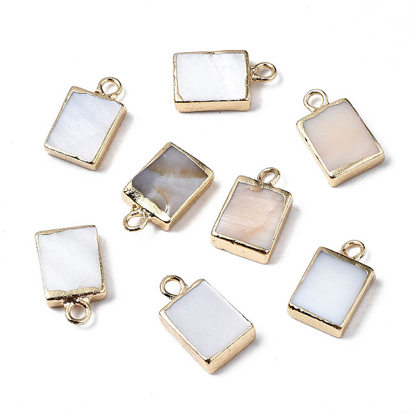 PandaHall Natural Freshwater Shell Charms, with Golden Plated Iron Loops and Brass Edge, Rectangle, 14x8x3mm, Hole: 1.8mm Freshwater Shell...
PandaHall Natural Freshwater Shell Charms, with Golden Plated Iron Loops and Brass Edge, Rectangle, 14x8x3mm, Hole: 1.8mm Freshwater Shell...