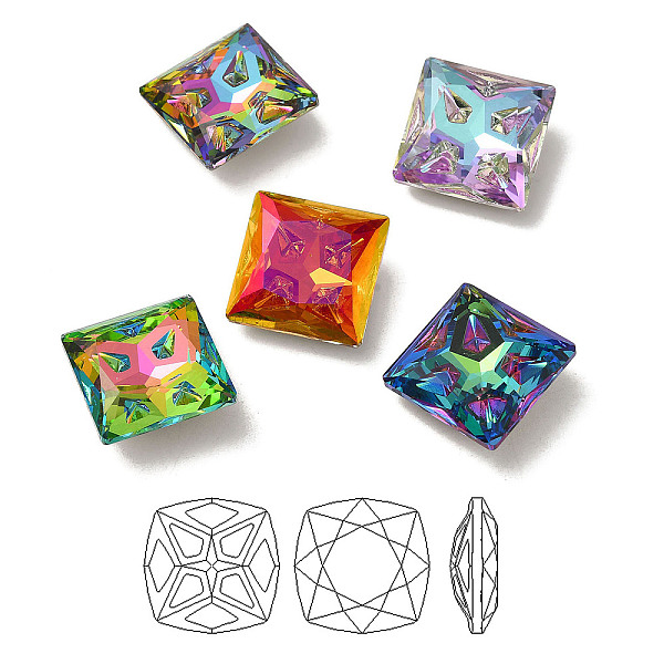 PandaHall K9 Glass Rhinestone Cabochons, Point Back & Back Plated, Faceted, Square, Mixed Color, 18x18x7.5mm Glass Rhinestone Square..., Multicolor
PandaHall K9 Glass Rhinestone Cabochons, Point Back & Back Plated, Faceted, Square, Mixed Color, 18x18x7.5mm Glass Rhinestone Square..., Multicolor