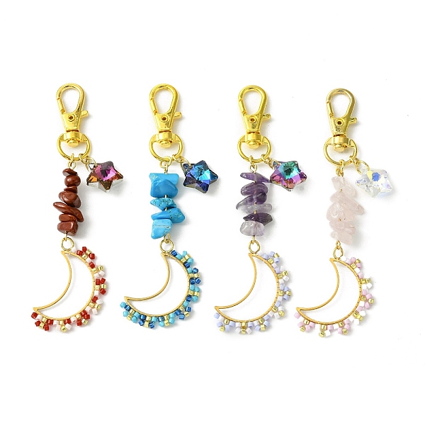 PandaHall Moon Glass Seed Pendant Decorations, Natural & Synthetic Gemstone Chip Beads & Star Glass Charms for Bag Key Chain Ornaments...
PandaHall Moon Glass Seed Pendant Decorations, Natural & Synthetic Gemstone Chip Beads & Star Glass Charms for Bag Key Chain Ornaments...