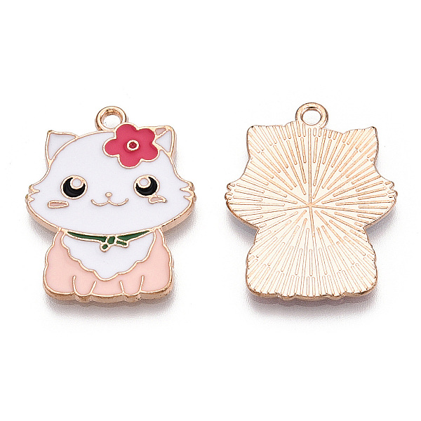 PandaHall Alloy Enamel Pendants, Light Gold, Cat with Flower Charm, Lead Free & Cadmium Free, White, 27.5x21.5x1.5mm, Hole: 1.8mm...
PandaHall Alloy Enamel Pendants, Light Gold, Cat with Flower Charm, Lead Free & Cadmium Free, White, 27.5x21.5x1.5mm, Hole: 1.8mm...