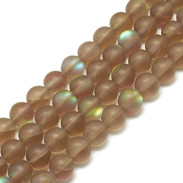 PandaHall Synthetic Moonstone Beads Strands, Holographic Beads, Dyed, Frosted, Round, Camel, 6~6.5x5.5~6x5.5~6mm, Hole: 1mm, about..., Brown
PandaHall Synthetic Moonstone Beads Strands, Holographic Beads, Dyed, Frosted, Round, Camel, 6~6.5x5.5~6x5.5~6mm, Hole: 1mm, about..., Brown