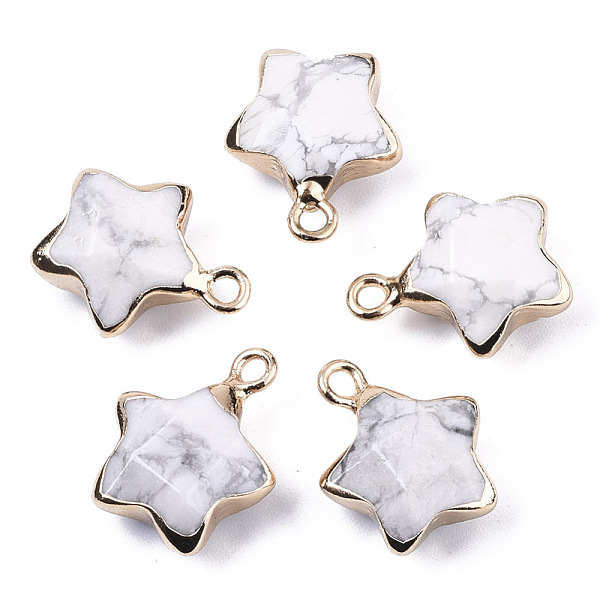 PandaHall Natural Howlite Pendants, with Light Gold Plated Edge and Brass Loop, Star, Faceted, 16~17x13x6.5mm, Hole: 1.6mm Howlite Star
PandaHall Natural Howlite Pendants, with Light Gold Plated Edge and Brass Loop, Star, Faceted, 16~17x13x6.5mm, Hole: 1.6mm Howlite Star