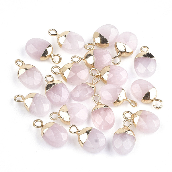 PandaHall Electroplate Natural Rose Quartz Charms, with Iron Findings, Faceted, Oval, Golden, 14~15x8x5~5.5mm, Hole: 1.8mm Rose Quartz Oval
PandaHall Electroplate Natural Rose Quartz Charms, with Iron Findings, Faceted, Oval, Golden, 14~15x8x5~5.5mm, Hole: 1.8mm Rose Quartz Oval