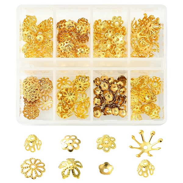 PandaHall 280Pcs 7 Styles Iron & Brass & Alloy Bead Caps, Golden, 4~11x1.5~4.5mm, Hole: 0.5~1.5mm Alloy
PandaHall 280Pcs 7 Styles Iron & Brass & Alloy Bead Caps, Golden, 4~11x1.5~4.5mm, Hole: 0.5~1.5mm Alloy