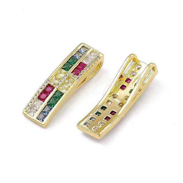 PandaHall Rack Plating Brass Micro Pave Colorful Cubic Zirconia Pendants, Cadmium Free & Lead Free, Long-Lasting Plated, Curved Rectangle...
PandaHall Rack Plating Brass Micro Pave Colorful Cubic Zirconia Pendants, Cadmium Free & Lead Free, Long-Lasting Plated, Curved Rectangle...