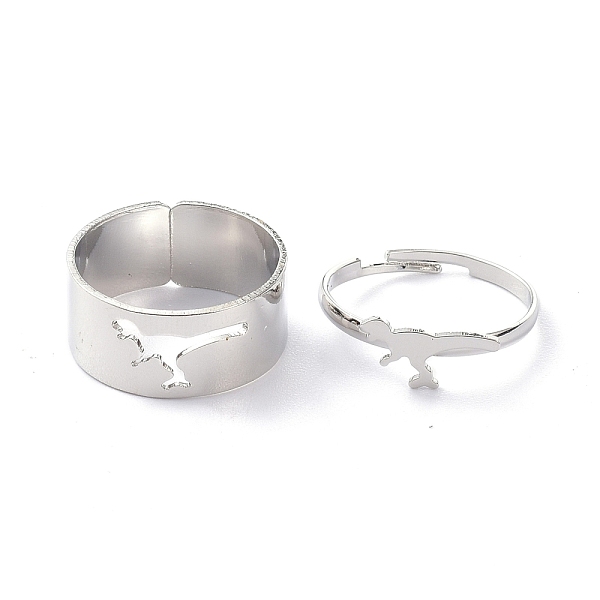 PandaHall Alloy Adjustable Rings Set, Couple Rings, Dinosaur, Platinum, 2~9mm, Inner Diameter: 17~18mm, 2pcs/set Alloy Dinosaur
PandaHall Alloy Adjustable Rings Set, Couple Rings, Dinosaur, Platinum, 2~9mm, Inner Diameter: 17~18mm, 2pcs/set Alloy Dinosaur