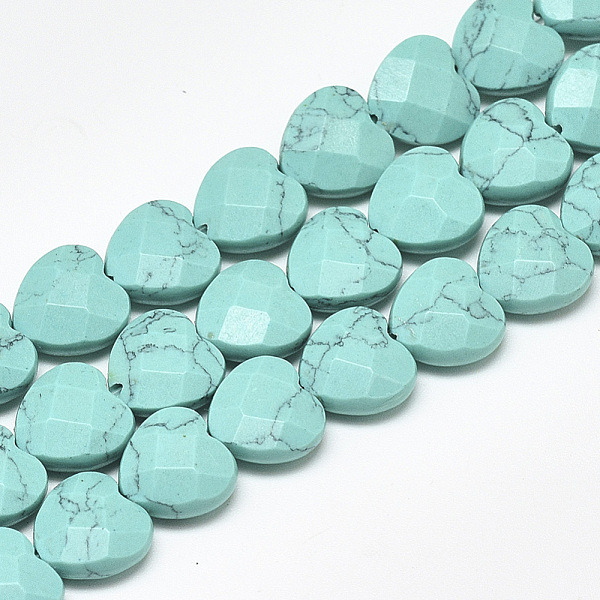 PandaHall Synthetic Turquoise Beads Strands, Faceted, Heart, 10x10x5mm, Hole: 1.2mm, about 20pcs/strand, 7.4 inch Synthetic Turquoise Heart
PandaHall Synthetic Turquoise Beads Strands, Faceted, Heart, 10x10x5mm, Hole: 1.2mm, about 20pcs/strand, 7.4 inch Synthetic Turquoise Heart