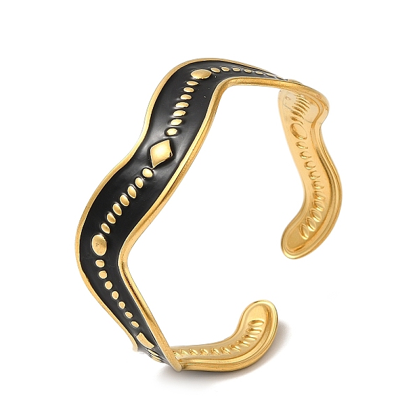 PandaHall 304 Stainless Steel with Enamel Open Cuff Bangles, Golden, Twist, Inner Diameter: 2 inch(5.1cm) 304 Stainless Steel Twist Black
PandaHall 304 Stainless Steel with Enamel Open Cuff Bangles, Golden, Twist, Inner Diameter: 2 inch(5.1cm) 304 Stainless Steel Twist Black