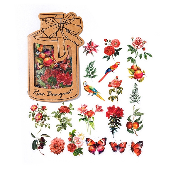 PandaHall 60Pcs 20 Styles PET Flower & Butterfly Decorative Stickers, for Scrapbooking, Travel Diary Craft, Red, Packing: 140x75mm...
PandaHall 60Pcs 20 Styles PET Flower & Butterfly Decorative Stickers, for Scrapbooking, Travel Diary Craft, Red, Packing: 140x75mm...