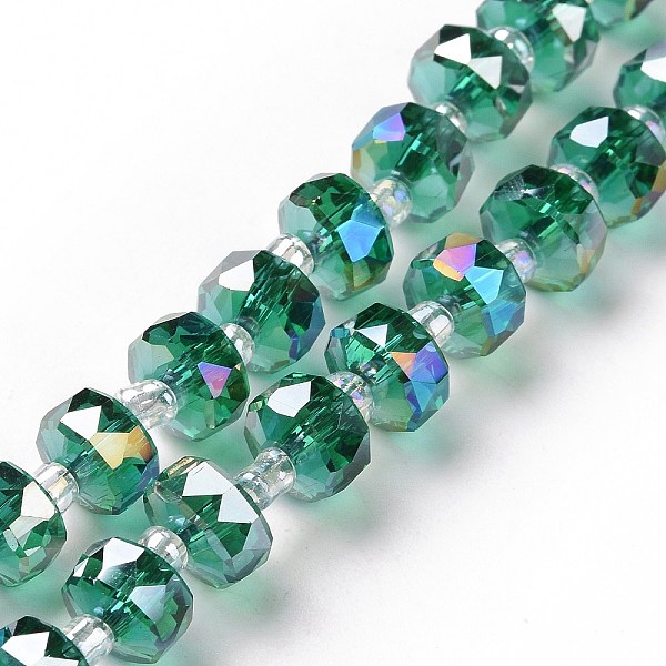 PandaHall Electroplate Transparent Glass Beads Strands, AB Color Plated, Faceted, Rondelle, Sea Green, 7.5~8x4.5mm, Hole: 1.2mm, about...
PandaHall Electroplate Transparent Glass Beads Strands, AB Color Plated, Faceted, Rondelle, Sea Green, 7.5~8x4.5mm, Hole: 1.2mm, about...