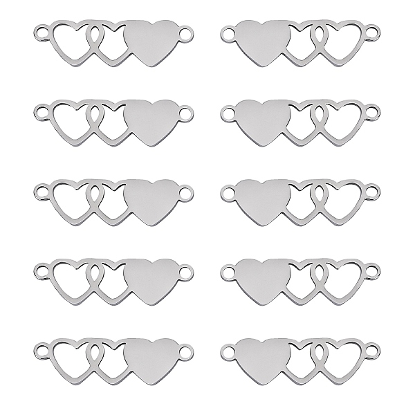 PandaHall 10Pcs Stainless Steel Connector Charms, 3 Hearts Links, Stainless Steel Color, 30x9.2mm, Hole: 1.5mm Stainless Steel Heart
PandaHall 10Pcs Stainless Steel Connector Charms, 3 Hearts Links, Stainless Steel Color, 30x9.2mm, Hole: 1.5mm Stainless Steel Heart