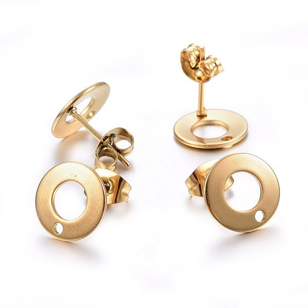 PandaHall Ion Plating(IP) 304 Stainless Steel Stud Earring Findings, with Loop & Earring Backs, Flat Round, Golden, 10x1mm, Hole: 1.5mm, Pin...
PandaHall Ion Plating(IP) 304 Stainless Steel Stud Earring Findings, with Loop & Earring Backs, Flat Round, Golden, 10x1mm, Hole: 1.5mm, Pin...
