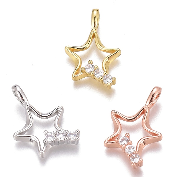 PandaHall Brass Micro Pave Clear Cubic Zirconia Pendants, Long-Lasting Plated, Star, Mixed Color, 18x11x2.5mm, Hole: 1.5mm Brass+Cubic...
PandaHall Brass Micro Pave Clear Cubic Zirconia Pendants, Long-Lasting Plated, Star, Mixed Color, 18x11x2.5mm, Hole: 1.5mm Brass+Cubic...