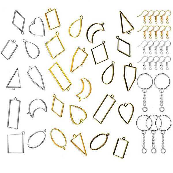 PandaHall 30Pcs Triangle & Heart & Rectangle & Moon Alloy Open Back Bezel Pendants, For DIY UV Resin, Epoxy Resin, Pressed Flower Jewelry...
PandaHall 30Pcs Triangle & Heart & Rectangle & Moon Alloy Open Back Bezel Pendants, For DIY UV Resin, Epoxy Resin, Pressed Flower Jewelry...