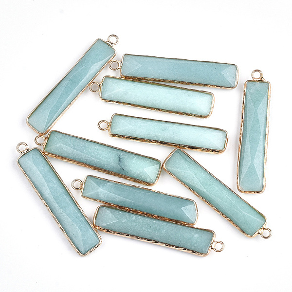 PandaHall Natural Amazonite Pendants, with Brass Findings, Faceted, Dyed, Rectangle, Golden, 46.5x10x5mm, Hole: 2mm Amazonite Rectangle
PandaHall Natural Amazonite Pendants, with Brass Findings, Faceted, Dyed, Rectangle, Golden, 46.5x10x5mm, Hole: 2mm Amazonite Rectangle