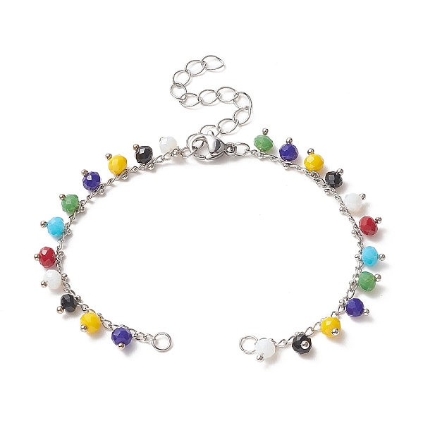PandaHall Faceted Round Glass Charms Chain Bracelet Making, with Lobster Clasp, for Link Bracelet Making, Silver, 6-1/4 inch(16cm) Glass
PandaHall Faceted Round Glass Charms Chain Bracelet Making, with Lobster Clasp, for Link Bracelet Making, Silver, 6-1/4 inch(16cm) Glass