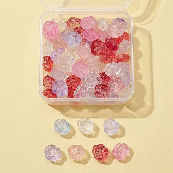 PandaHall 64Pcs 8 Colors Transparent Electroplate & Baking Painted Glass Beads, Rose, Mixed Color, 12.5x14x9mm, Hole: 1.2mm, 8Pcs/color..., Multicolor
PandaHall 64Pcs 8 Colors Transparent Electroplate & Baking Painted Glass Beads, Rose, Mixed Color, 12.5x14x9mm, Hole: 1.2mm, 8Pcs/color..., Multicolor