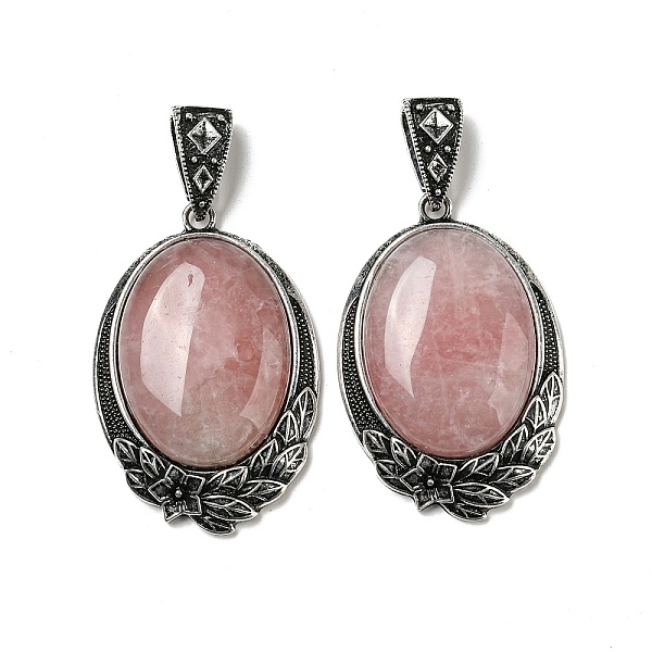 PandaHall Natural Rose Quartz Big Pendants, Antique Silver Plated Alloy Oval Charms with Flower, 59x40x12mm, Hole: 17x6.5mm Rose Quartz Oval
PandaHall Natural Rose Quartz Big Pendants, Antique Silver Plated Alloy Oval Charms with Flower, 59x40x12mm, Hole: 17x6.5mm Rose Quartz Oval