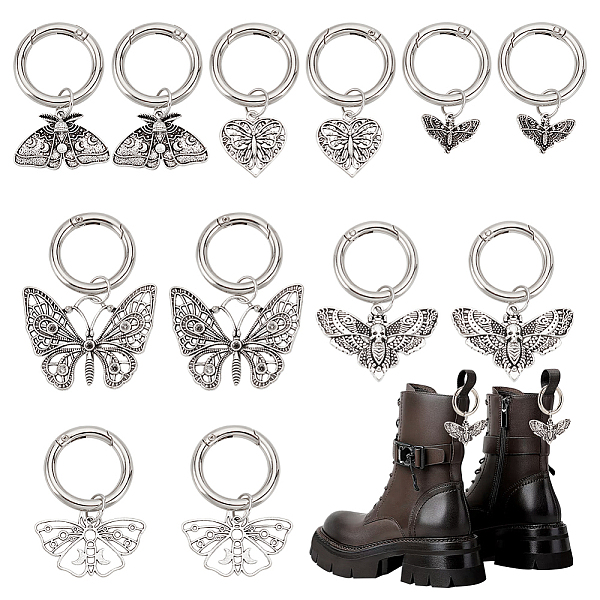 PandaHall 12Pcs 6 Styles Butterfly Tibetan Style Alloy Shoe Charms, with Zinc Alloy Spring Gate Rings, Platinum, 43~63mm, 2pcs/style Alloy...
PandaHall 12Pcs 6 Styles Butterfly Tibetan Style Alloy Shoe Charms, with Zinc Alloy Spring Gate Rings, Platinum, 43~63mm, 2pcs/style Alloy...