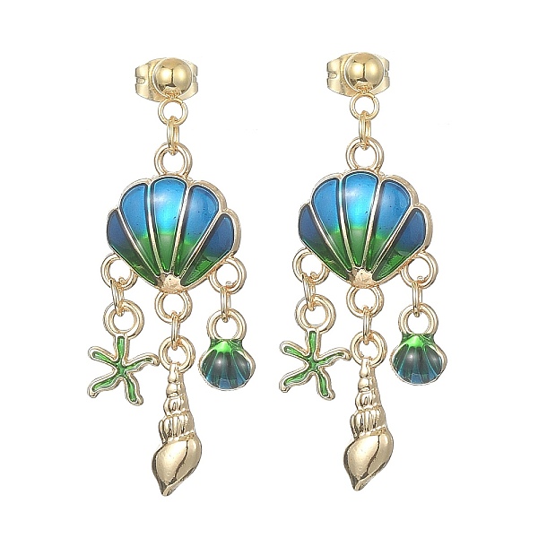 PandaHall Alloy Enamel Shell Chandelier Earrings, Starfish Tassel Earrings, Real 24K Gold Plated, 44x17mm Alloy Shell Shape
PandaHall Alloy Enamel Shell Chandelier Earrings, Starfish Tassel Earrings, Real 24K Gold Plated, 44x17mm Alloy Shell Shape