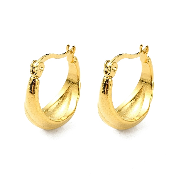 PandaHall 304 Stainless Steel Hoop Earrings, Jewely foe Women, Real 18K Gold Plated, Half Round, 19x7.5mm 304 Stainless Steel Half Round
PandaHall 304 Stainless Steel Hoop Earrings, Jewely foe Women, Real 18K Gold Plated, Half Round, 19x7.5mm 304 Stainless Steel Half Round