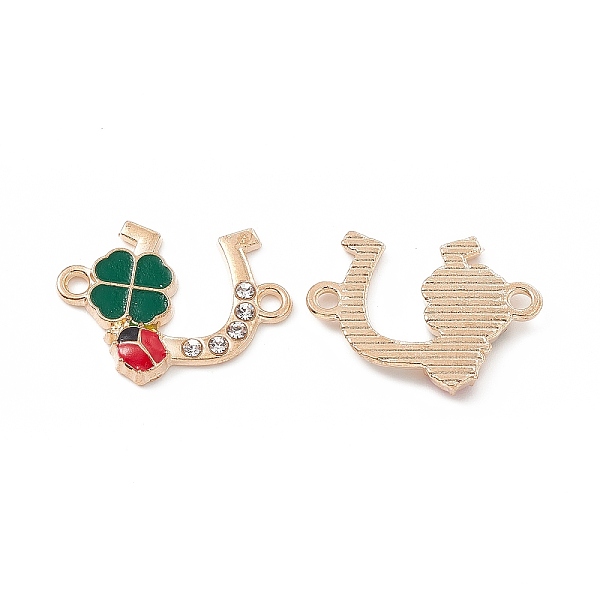 PandaHall Alloy Crystal Rhinestone Connector Charms, with Enamel, U Shaped Links with Clover & Ladybug, Light Gold, 16x21.5x2mm, Hole: 1.8mm..., Green
PandaHall Alloy Crystal Rhinestone Connector Charms, with Enamel, U Shaped Links with Clover & Ladybug, Light Gold, 16x21.5x2mm, Hole: 1.8mm..., Green
