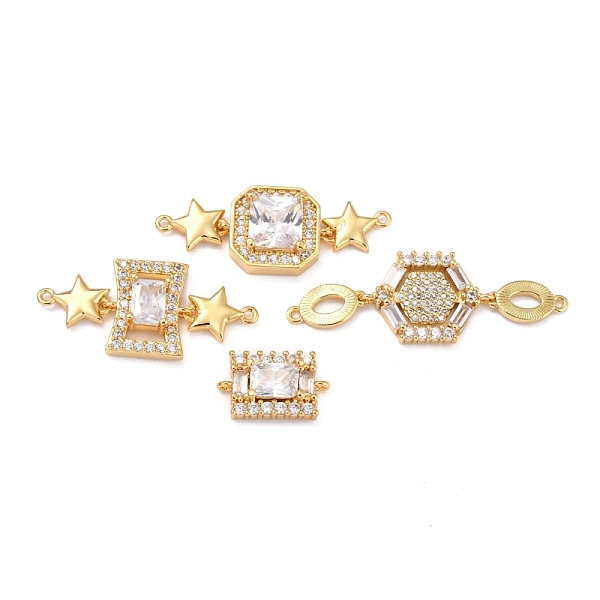 PandaHall Brass Micro Pave Clear Cubic Zirconia Links Connectors, Long-Lasting Plated, Rectangle & Hexagon & Octagon, Real 18K Gold Plated...
PandaHall Brass Micro Pave Clear Cubic Zirconia Links Connectors, Long-Lasting Plated, Rectangle & Hexagon & Octagon, Real 18K Gold Plated...