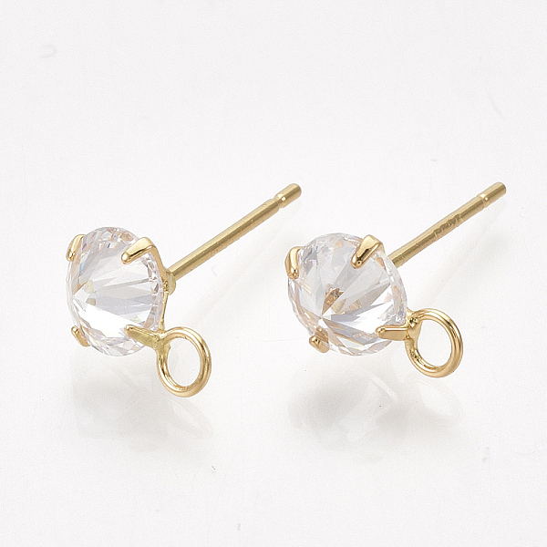 PandaHall Brass Stud Earring Findings, with Cubic Zirconia and Loop, Clear, Real 18K Gold Plated, 10x6.5mm, Hole: 2mm, Pin: 0.8mm...
PandaHall Brass Stud Earring Findings, with Cubic Zirconia and Loop, Clear, Real 18K Gold Plated, 10x6.5mm, Hole: 2mm, Pin: 0.8mm...