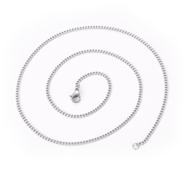 PandaHall 304 Stainless Steel Curb Chain Necklaces, with Lobster Clasps, Stainless Steel Color, 19.4 inch(49.5cm), 2mm 304 Stainless Steel
PandaHall 304 Stainless Steel Curb Chain Necklaces, with Lobster Clasps, Stainless Steel Color, 19.4 inch(49.5cm), 2mm 304 Stainless Steel