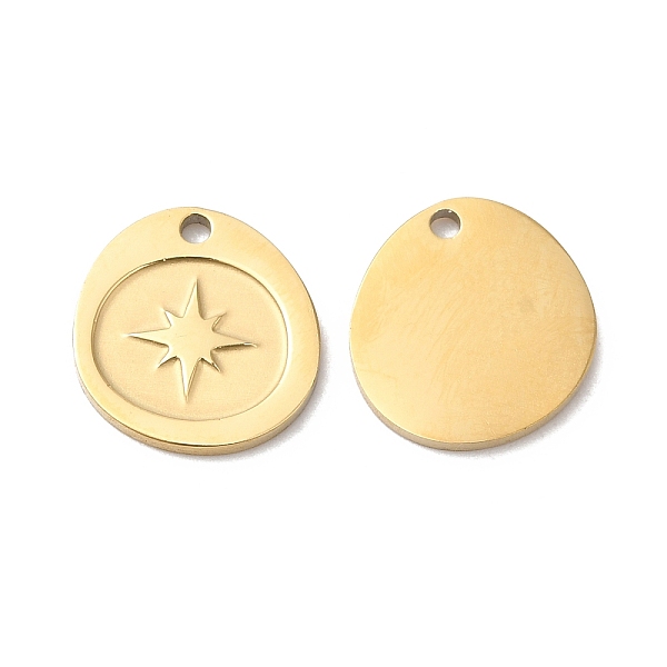 PandaHall Ion Plating(IP) 316L Surgical Stainless Steel Charms, Irregular Flat Round with Star Charm, Textured, Real 18K Gold Plated...
PandaHall Ion Plating(IP) 316L Surgical Stainless Steel Charms, Irregular Flat Round with Star Charm, Textured, Real 18K Gold Plated...