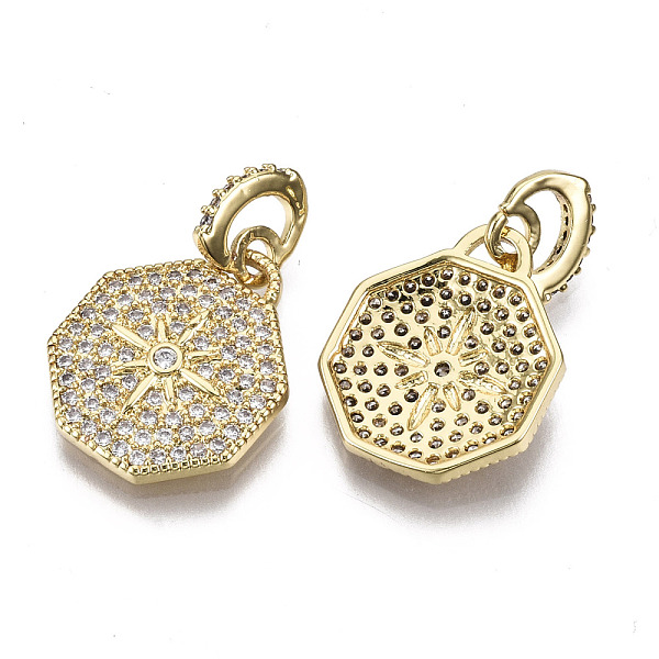 PandaHall Brass Micro Pave Cubic Zirconia Pendants, Octagon with Star, Nickel Free, Clear, Real 16K Gold Plated, 16.5x14x2.5mm, Hole: 1.5mm...
PandaHall Brass Micro Pave Cubic Zirconia Pendants, Octagon with Star, Nickel Free, Clear, Real 16K Gold Plated, 16.5x14x2.5mm, Hole: 1.5mm...