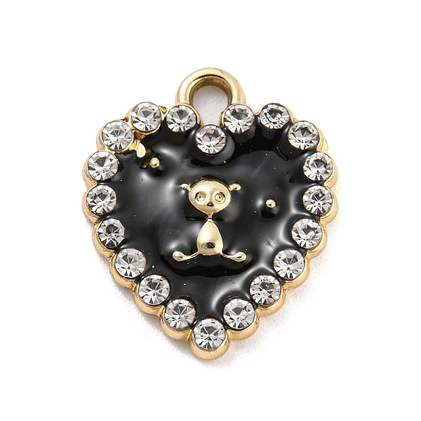 PandaHall UV Plating Golden Alloy Enamel Pendants, with Crystal Rhinestone, Heart with Bear Charms, Black, 17.5x15x2.5mm, Hole: 1.8mm Alloy...
PandaHall UV Plating Golden Alloy Enamel Pendants, with Crystal Rhinestone, Heart with Bear Charms, Black, 17.5x15x2.5mm, Hole: 1.8mm Alloy...