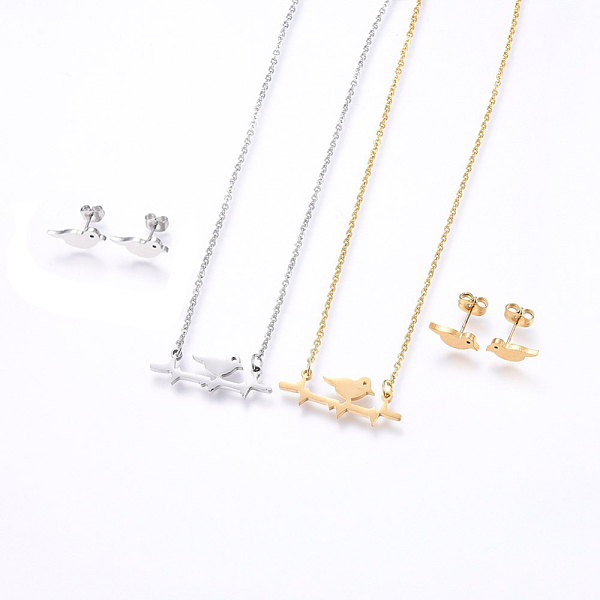PandaHall 304 Stainless Steel Jewelry Sets, Stud Earrings and Pendant Necklaces, Bird, Mixed Color, Necklace: 18.9 inch(48cm), Stud Earrings..., Multicolor
PandaHall 304 Stainless Steel Jewelry Sets, Stud Earrings and Pendant Necklaces, Bird, Mixed Color, Necklace: 18.9 inch(48cm), Stud Earrings..., Multicolor