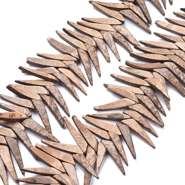 PandaHall Natural Coconut Beads Strands, Top Drilled, Triangle, Coffee, 37.5~40.5x7.5~8.5x4.5mm, Hole: 1.2mm, about 80pcs/Strand, 15.35 inch..., Brown
PandaHall Natural Coconut Beads Strands, Top Drilled, Triangle, Coffee, 37.5~40.5x7.5~8.5x4.5mm, Hole: 1.2mm, about 80pcs/Strand, 15.35 inch..., Brown
