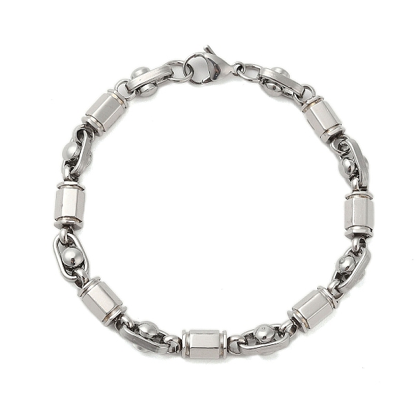 PandaHall 304 Stainless Steel Faceted Column Link Bracelets for Men, Stainless Steel Color, 8-7/8 inch(22.5cm) 304 Stainless Steel Column
PandaHall 304 Stainless Steel Faceted Column Link Bracelets for Men, Stainless Steel Color, 8-7/8 inch(22.5cm) 304 Stainless Steel Column