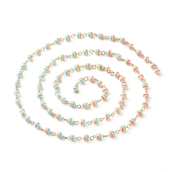 PandaHall 1 Strand Handmade Resin Stripe Pattern Round Beads Link Chains, with Golden 304 Stainless Steel Eye Pins, for Bracelet Necklace...
PandaHall 1 Strand Handmade Resin Stripe Pattern Round Beads Link Chains, with Golden 304 Stainless Steel Eye Pins, for Bracelet Necklace...