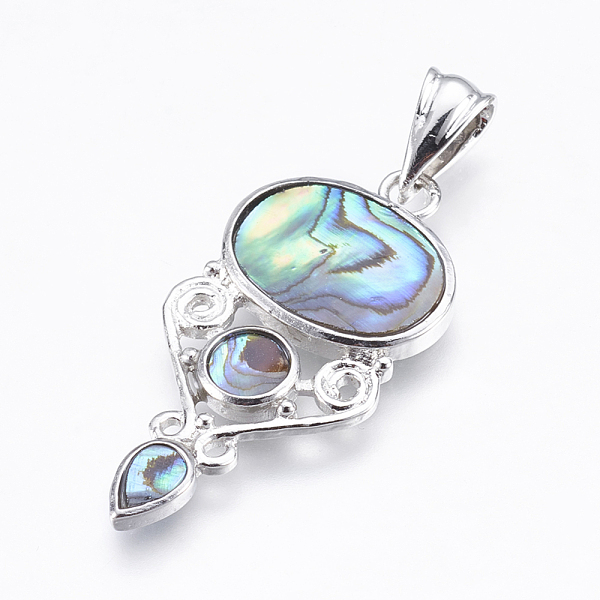 PandaHall Abalone Shell/Paua Shell Pendants, with Brass Findings, Oval & Teardrop, Platinum, 39x18.5x3mm, Hole: 4x7mm Paua Shell Oval
PandaHall Abalone Shell/Paua Shell Pendants, with Brass Findings, Oval & Teardrop, Platinum, 39x18.5x3mm, Hole: 4x7mm Paua Shell Oval