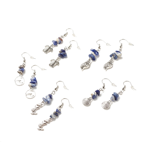 PandaHall Natural Sodalite Chips Beaded Dangle Earrings, Brass Ocean Theme Long Drop Earrings for Women, Mixed Shape, Antique Silver...
PandaHall Natural Sodalite Chips Beaded Dangle Earrings, Brass Ocean Theme Long Drop Earrings for Women, Mixed Shape, Antique Silver...
