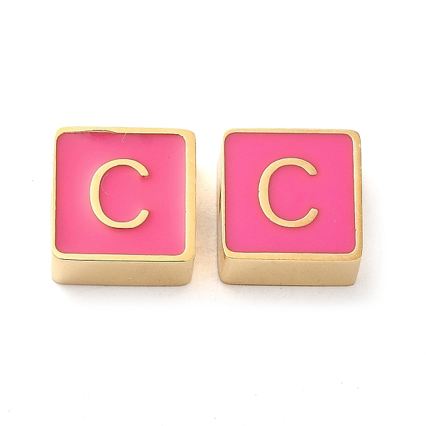PandaHall 304 Stainless Steel Enamel Beads, Real 14K Gold Plated, Square with Letter, Letter C, 8x8x4mm, Hole: 2mm Stainless Steel+Enamel...
PandaHall 304 Stainless Steel Enamel Beads, Real 14K Gold Plated, Square with Letter, Letter C, 8x8x4mm, Hole: 2mm Stainless Steel+Enamel...