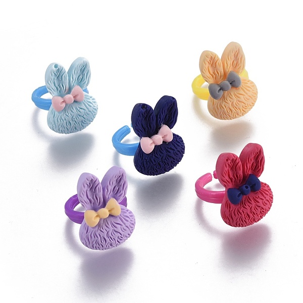 PandaHall Bunny Resin Rings, with Cuff Colorful Acrylic Ring Components, Rabbit Head with Bowknot, for Kids, Mixed Color, Size 3, 13.5mm..., Multicolor
PandaHall Bunny Resin Rings, with Cuff Colorful Acrylic Ring Components, Rabbit Head with Bowknot, for Kids, Mixed Color, Size 3, 13.5mm..., Multicolor