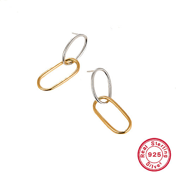 PandaHall Two Tone 925 Sterling Silver Dangle Stud Earrings, Oval, Platinum & Golden, 40x12mm Sterling Silver Oval
PandaHall Two Tone 925 Sterling Silver Dangle Stud Earrings, Oval, Platinum & Golden, 40x12mm Sterling Silver Oval