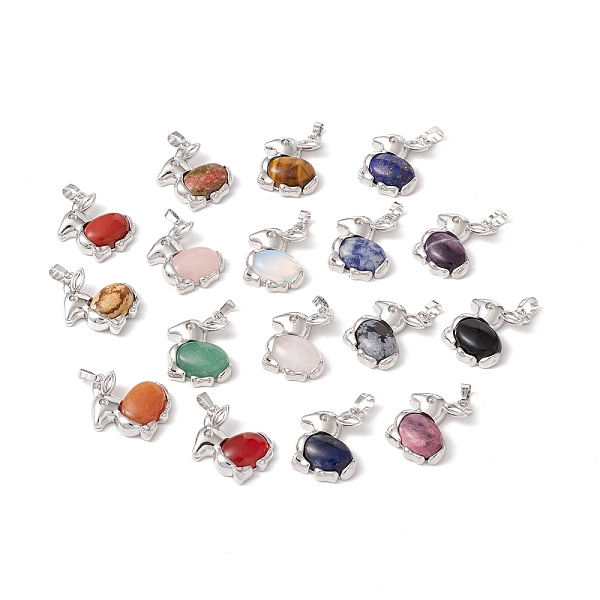 PandaHall Natural & Synthetic Gemstone Pendants, with Platinum Tone Brass Findings, Cadmium Free & Lead Free, Rabbit Charm, 29x22x7mm, Hole...
PandaHall Natural & Synthetic Gemstone Pendants, with Platinum Tone Brass Findings, Cadmium Free & Lead Free, Rabbit Charm, 29x22x7mm, Hole...