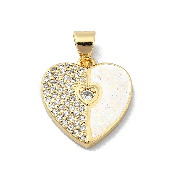 PandaHall Brass Micro Pave Clear Cubic Zirconia Pendants, with Sythetic Opal, Heart, Real 18K Gold Plated, 16.5x15.5x2.5mm, Hole: 4x3.5mm...
PandaHall Brass Micro Pave Clear Cubic Zirconia Pendants, with Sythetic Opal, Heart, Real 18K Gold Plated, 16.5x15.5x2.5mm, Hole: 4x3.5mm...