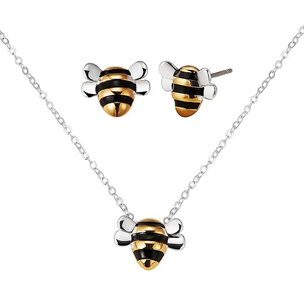 PandaHall Brass Bee Stud Earrings and Pendant Necklace, Cute Animal Jewelry Set for Women, Platinum & Golden, 16.93 inch(43cm), 11x9mm Brass
PandaHall Brass Bee Stud Earrings and Pendant Necklace, Cute Animal Jewelry Set for Women, Platinum & Golden, 16.93 inch(43cm), 11x9mm Brass